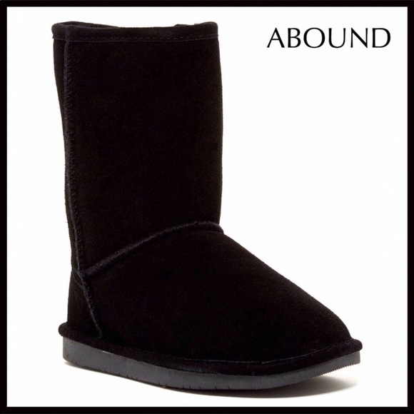 BLACK SUEDE SHEARLING ANKLE BOOTIES BOOTS A3C - Picture 12 of 12